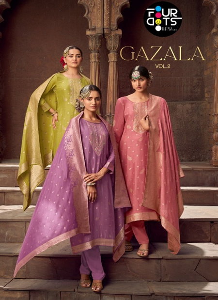 Gazala Vol 2 By Fourdots Viscose Maslin Designer Salwar Suits Wholesale Price In Surat